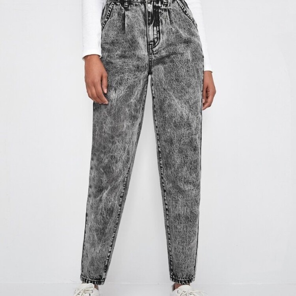 Sunset blues acid wash vintage black jeans size 11 tapered bottoms​​​ - Picture 2 of 8